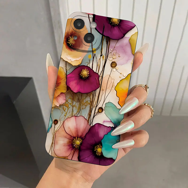 Vintage Floral Pattern Soft Case - Custodia protettiva per telefono in TPU