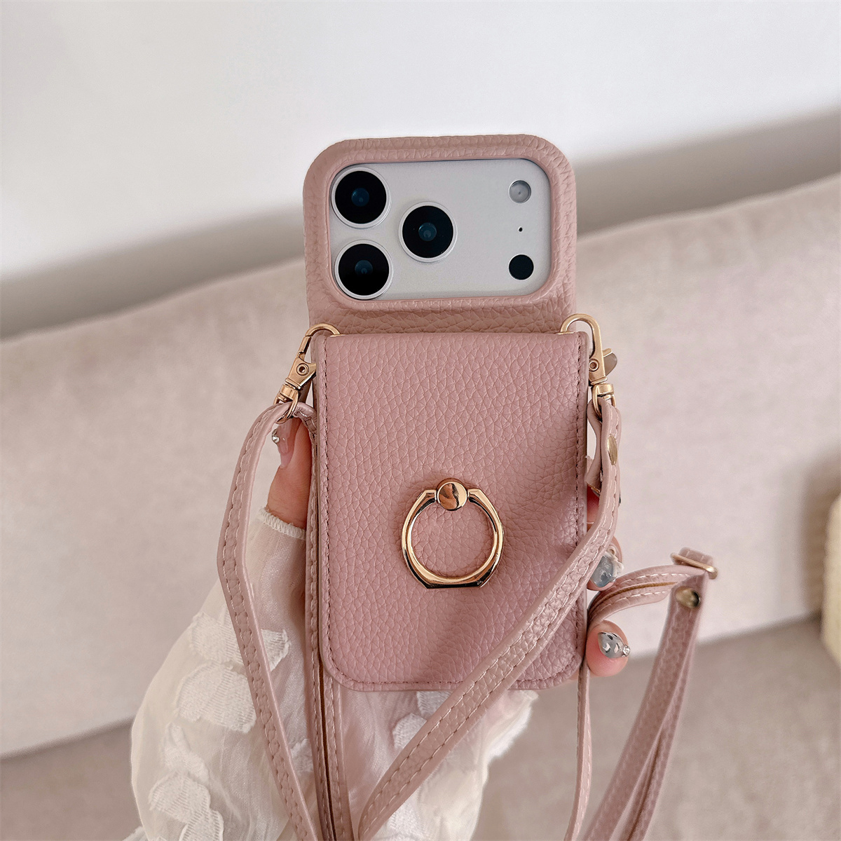 Cordino a tracolla con anello  - Leather Wallet Card Holder Phone Cover recensione e prezzo